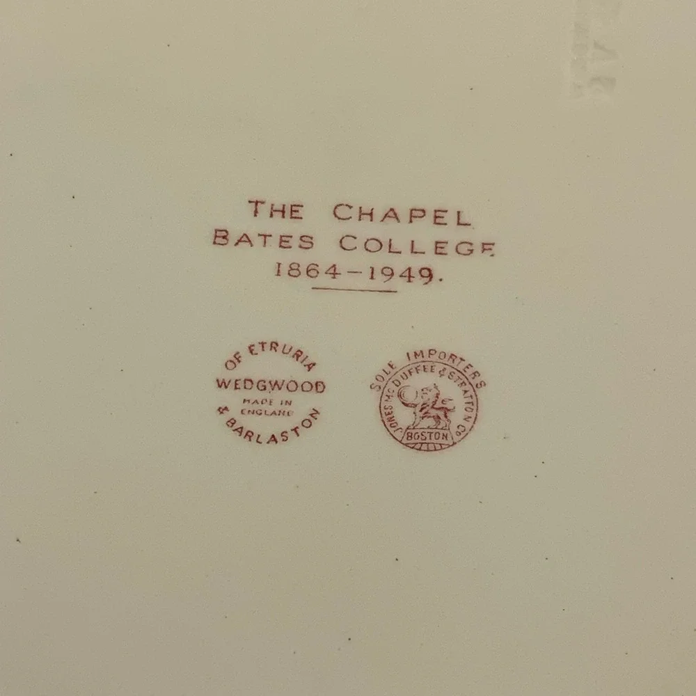 Vintage Wedgwood Bates College The Chapel 1864-1949 Ceramic Red 10.5 in